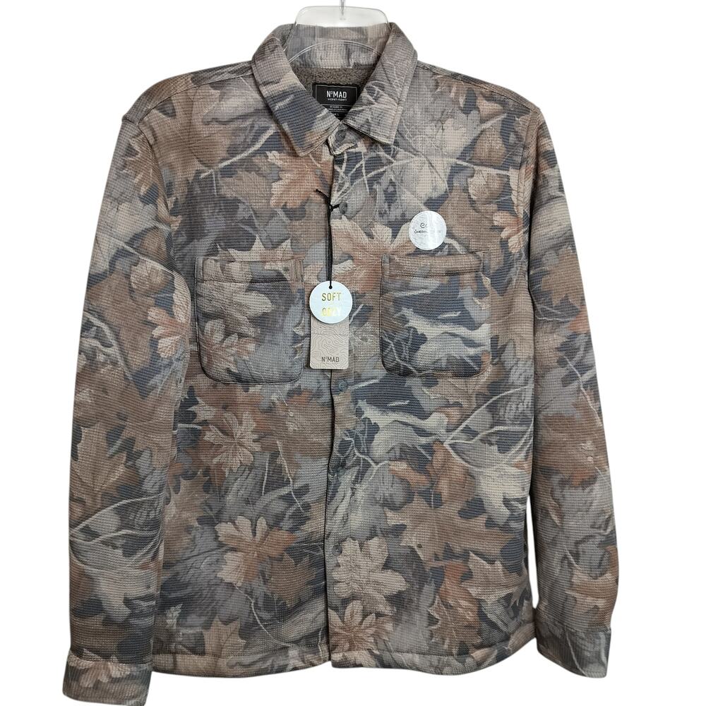 M985) Nomad by Craft & Flow Burton Camo Leaf Fleece Lined Waffle Shacked Small
